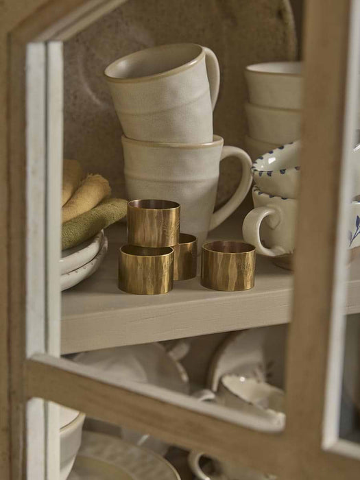 Four Fern Brass Napkin Rings