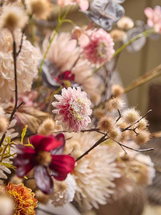 Three Faux Miniature Dahlia Sprays - Rust Mix