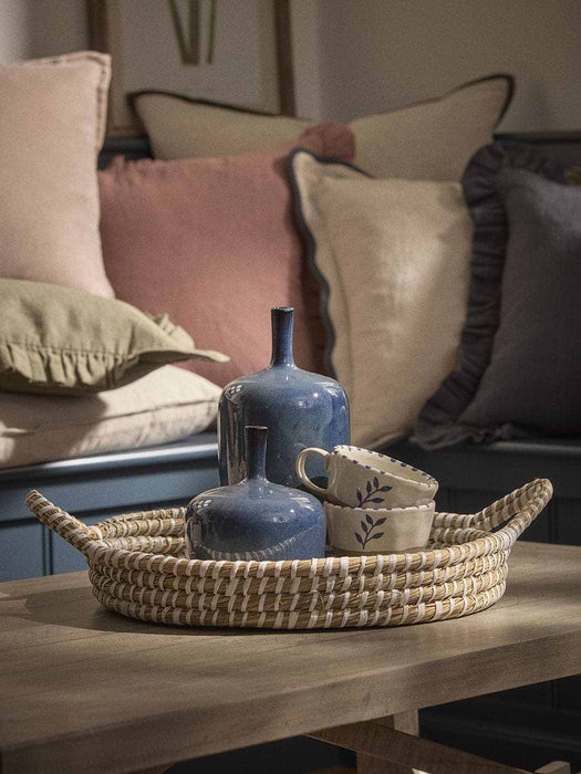 Two Tea Cups - Blue Leaf