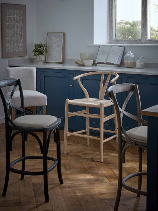 Oak Cross Back Counter Stool - Natural