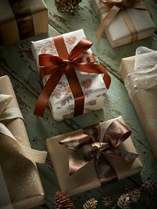 Snowball Textured Organza Ribbon - White 15m