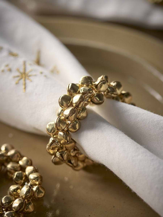Four Golden Bells Napkin Rings