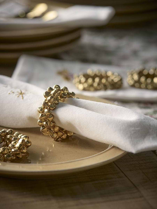 Four Golden Bells Napkin Rings