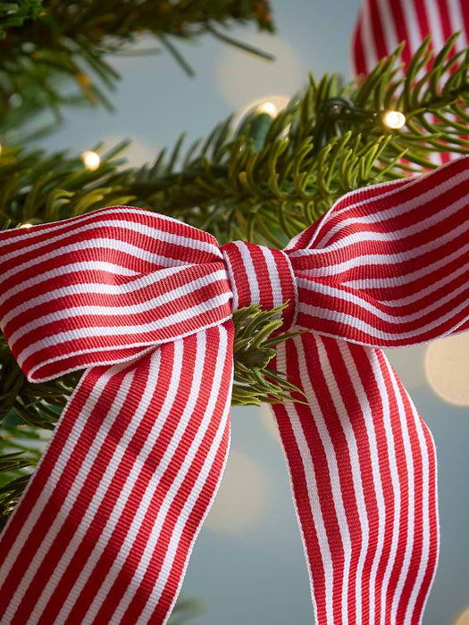 Twelve Candy Striped Tree Bows