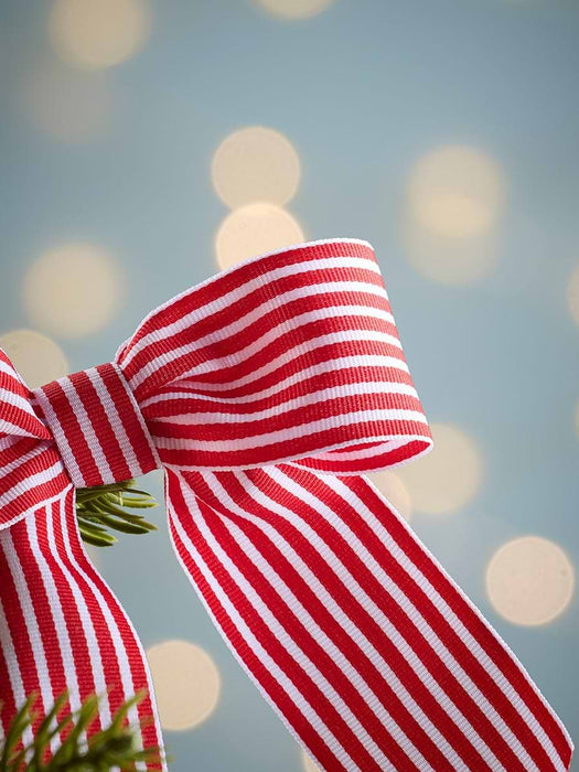 Twelve Candy Striped Tree Bows