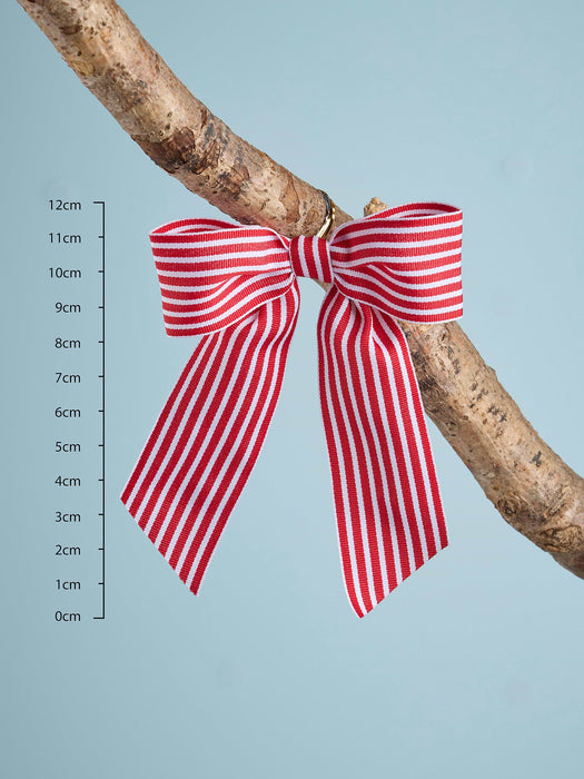 Twelve Candy Striped Tree Bows