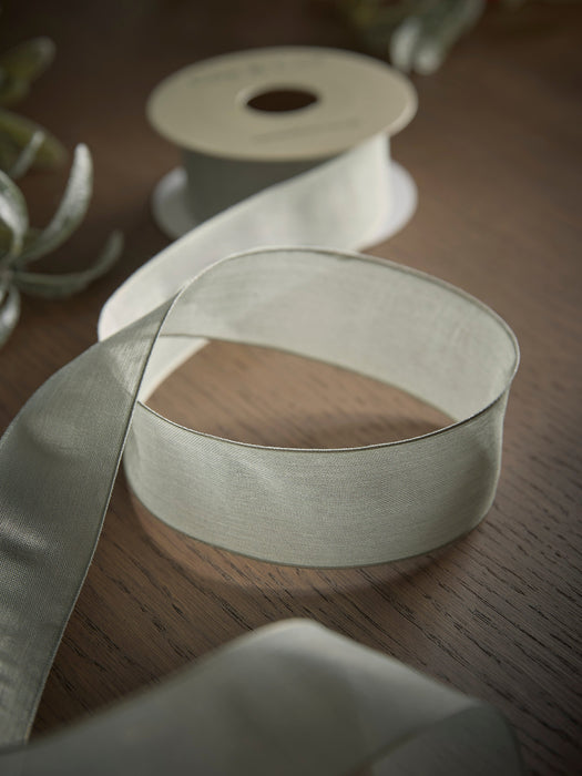 Voile Wired Ribbon - Soft Sage 20m