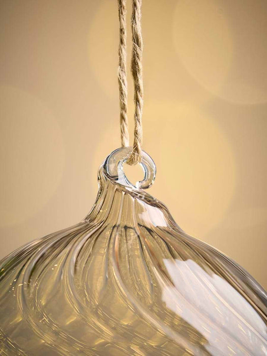 Six Swirl Glass Baubles - Clove - Small