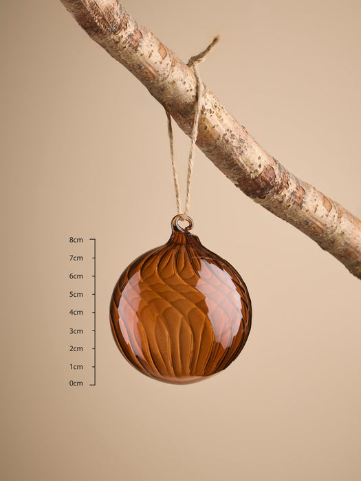 Six Swirl Glass Baubles - Clove - Small