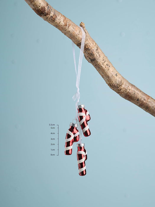 Twelve Miniature Glass Candy Cane Clusters