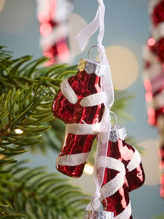 Twelve Miniature Glass Candy Cane Clusters