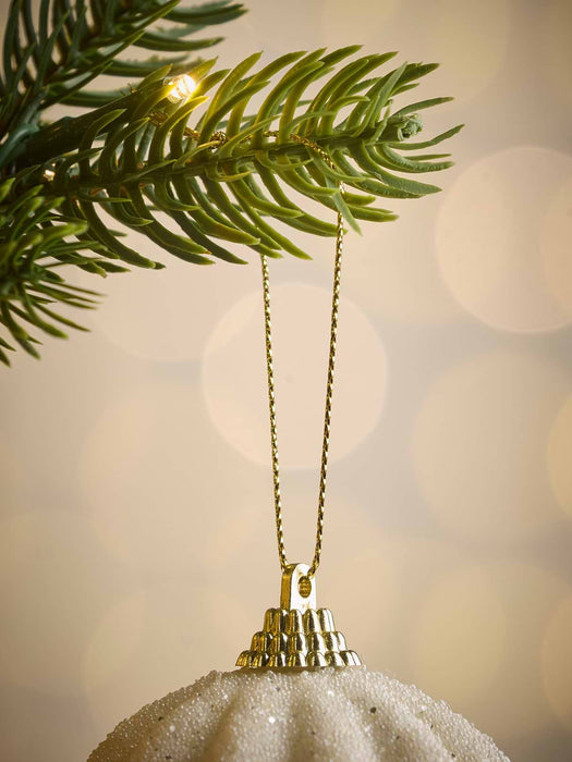 Twelve Glittered Fluted Shatterproof Baubles