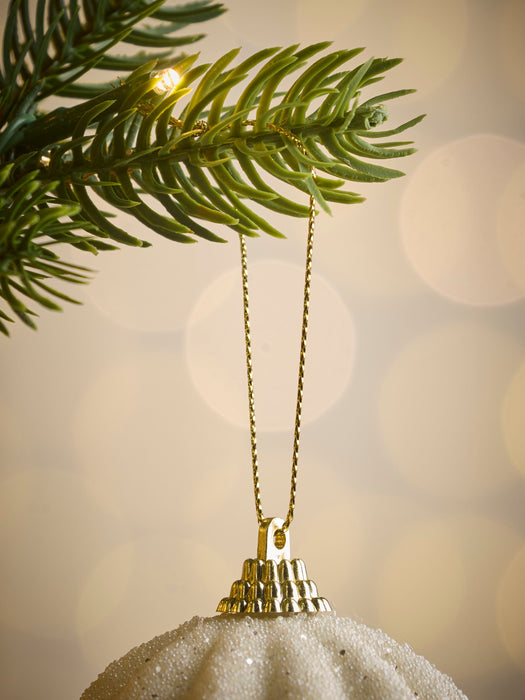 Twelve Glittered Fluted Shatterproof Baubles