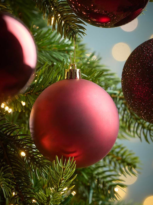 The Ultimate Shatterproof Bauble Selection Box - Berry Red