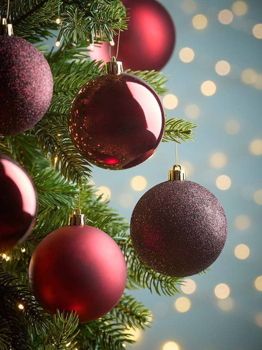 The Ultimate Shatterproof Bauble Selection Box - Berry Red