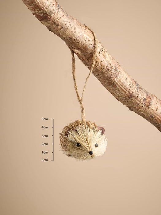 Six Miniature Brush Hedgehog Baubles