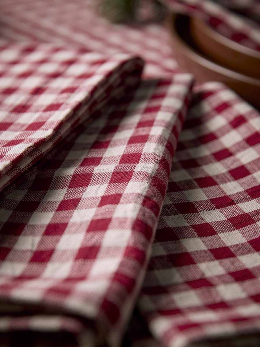 Four Cotton Gingham Napkins