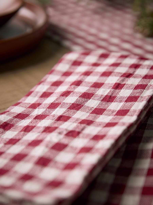 Four Cotton Gingham Napkins