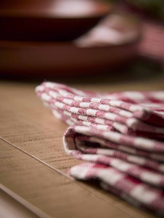 Four Cotton Gingham Napkins
