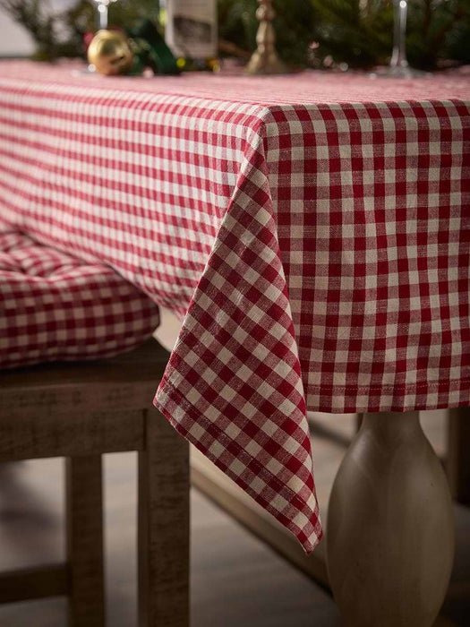 Cotton Gingham Tablecloth - Red