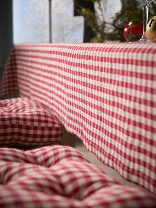 Cotton Gingham Tablecloth - Red