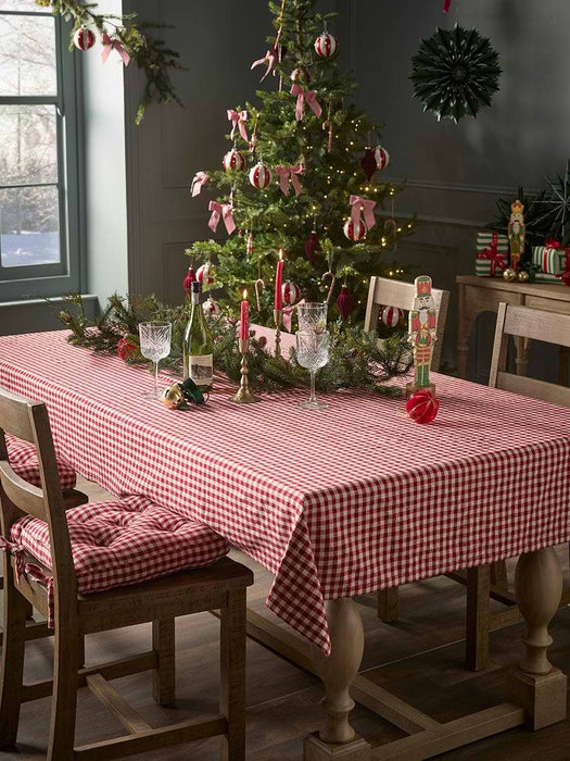 Cotton Gingham Tablecloth - Red