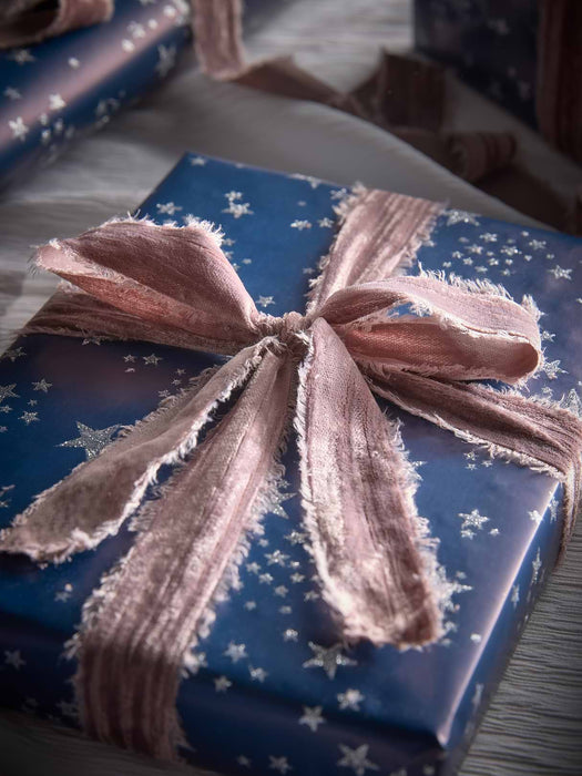 Frayed Edge Velvet Ribbon - Mauve 5m