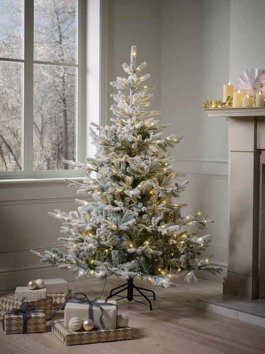 Snowy Bergen Spruce Pre-Lit Christmas Tree - 6ft