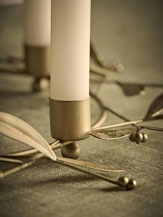 Golden Leaf Candle Holder