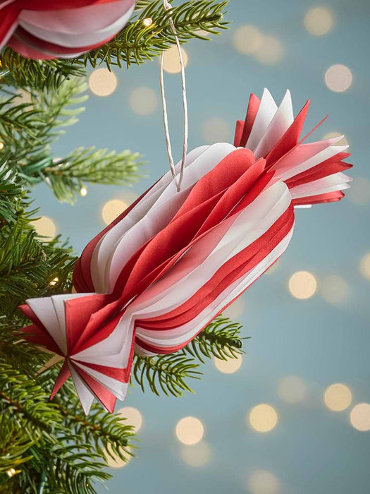 Six Candy Striped Paper Sweets - Large