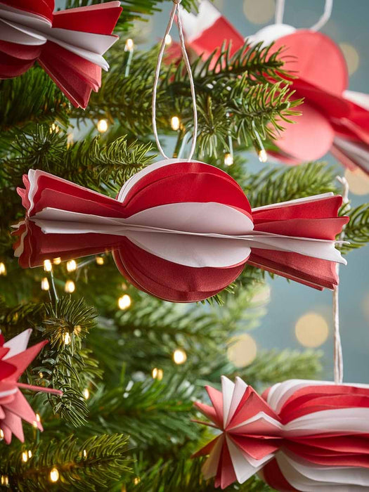 Six Candy Striped Paper Sweets - Medium