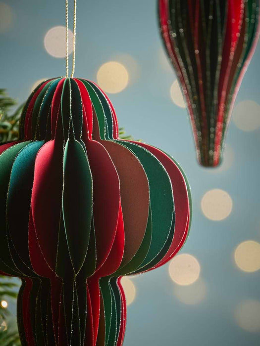 Four Oversized Striped Honeycomb Paper Drops - Multi