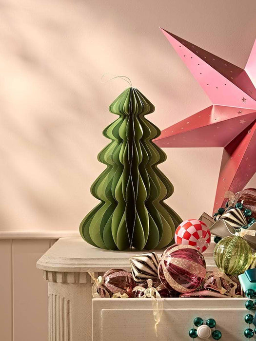 Supersized Striped Honeycomb Paper Tree - Green