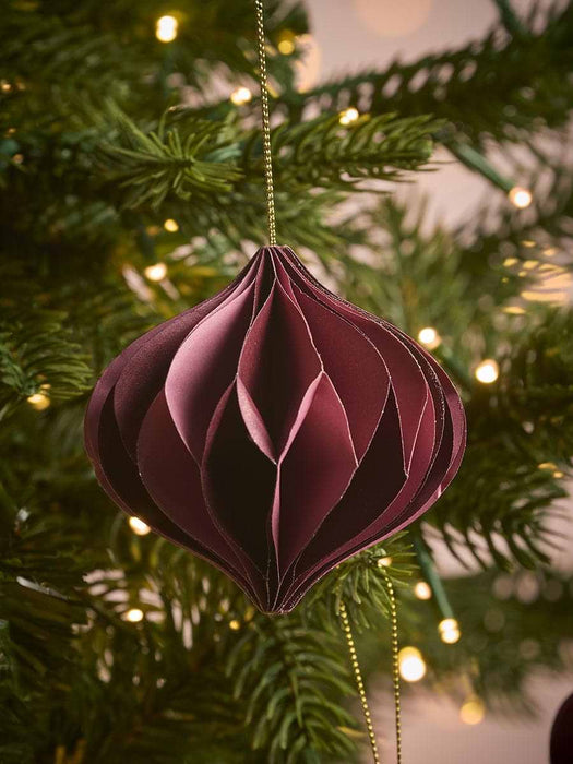 Four Striped Honeycomb Festive Paper Baubles- Pink