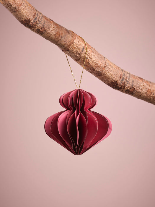 Four Oversized Striped Honeycomb Paper Baubles - Pink