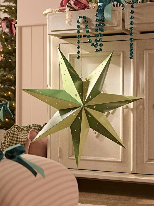 Striped Hanging Star - Green