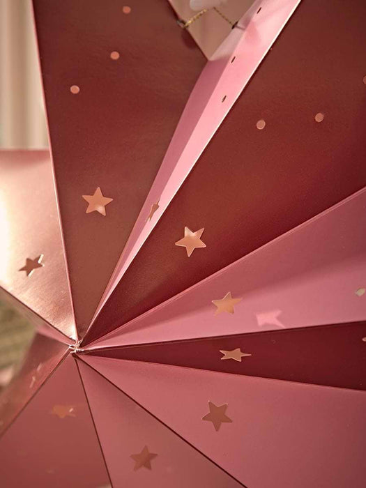 Striped Hanging Star - Pink