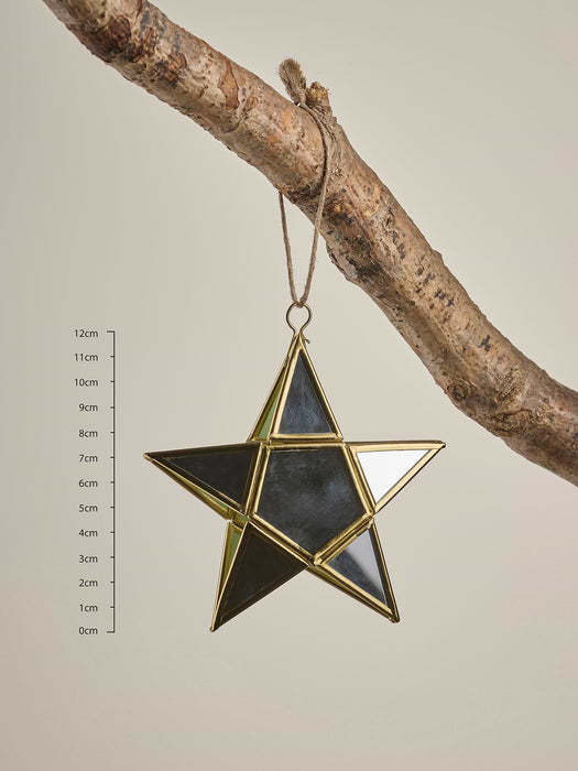 Four Handmade Hanging Glass Stars