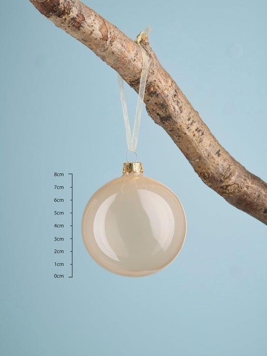 Six Festive Glass Baubles