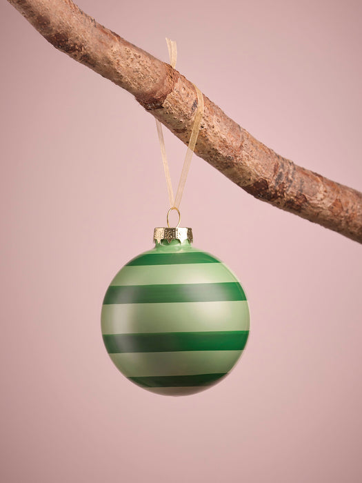 Four Festive Jolly Glass Baubles