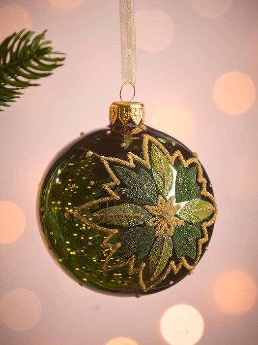 Six Flower Star Glass Baubles