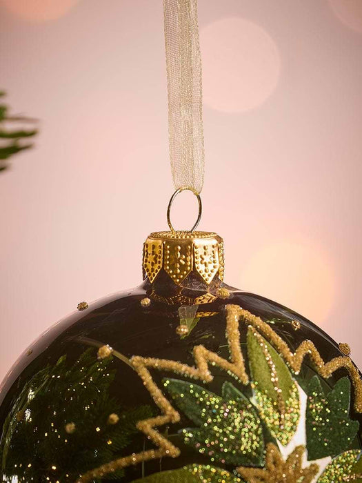 Six Flower Star Glass Baubles