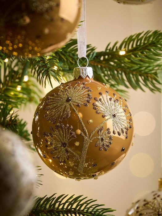 Six Dandelion Glass Baubles