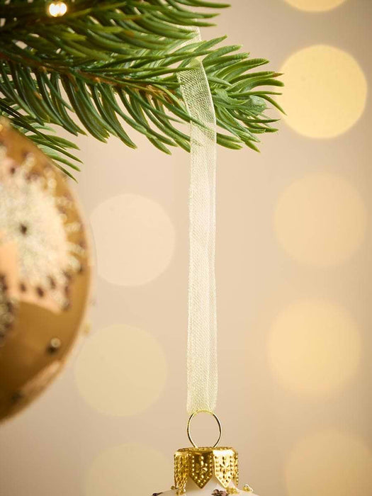 Six Dandelion Glass Baubles