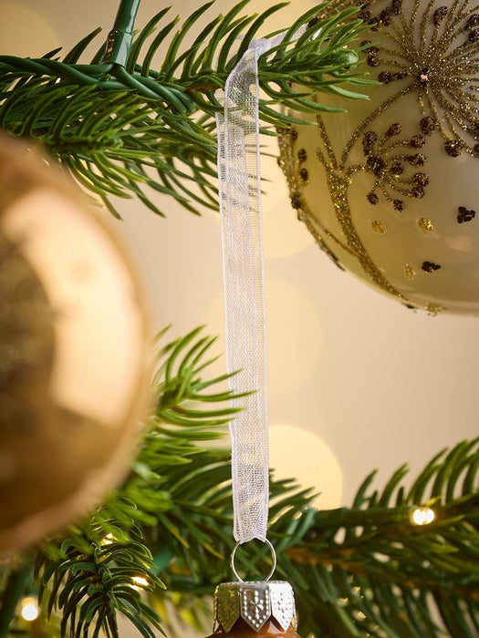 Six Dandelion Glass Baubles