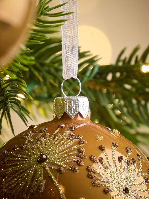 Six Dandelion Glass Baubles