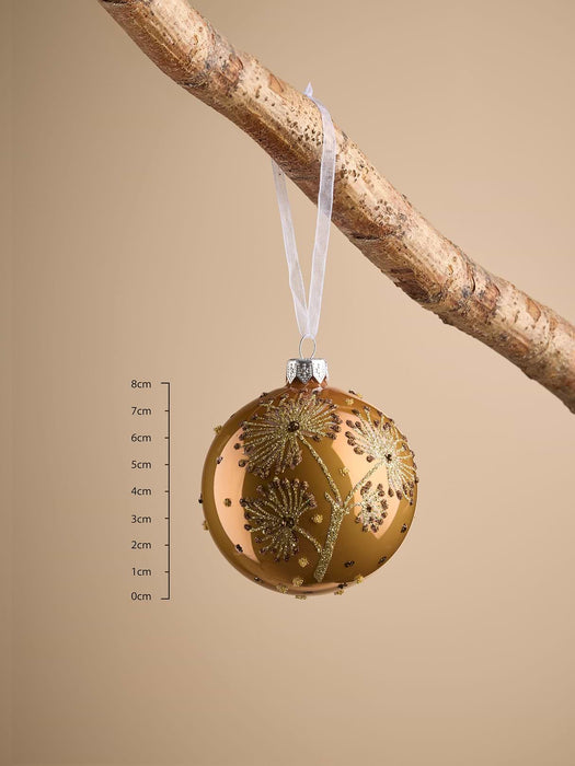 Six Dandelion Glass Baubles