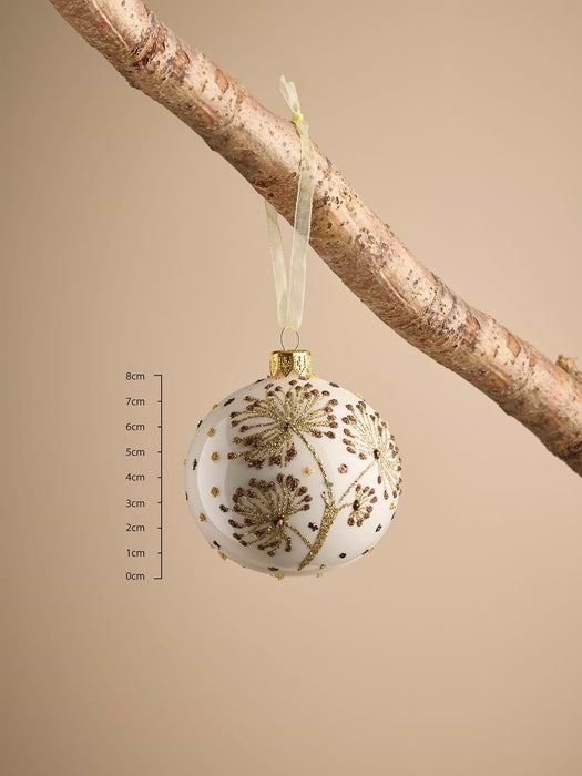 Six Dandelion Glass Baubles