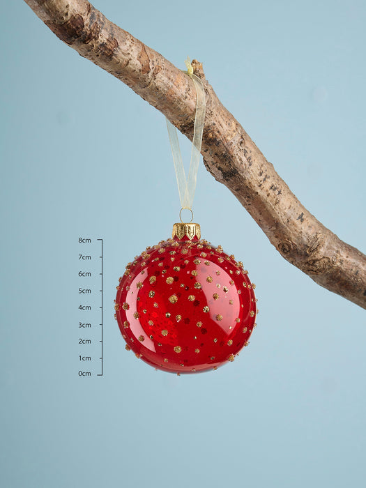 Six Sparkle Burst Baubles - Warm Mix