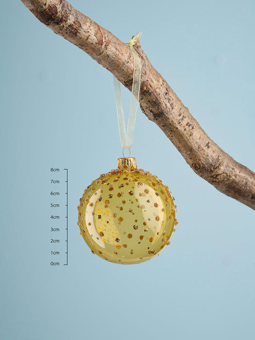 Six Sparkle Burst Baubles - Warm Mix